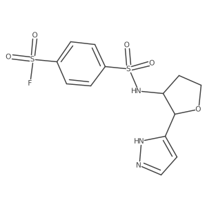 rac-4-{[(2R,3R)-2-(1H-pyrazol-3-yl)oxolan-3-yl]sulfamoyl}benzene-1-sulfonyl fluoride Structure