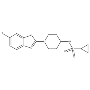 N-[1-(6-fluoro-1,3-benzothiazol-2-yl)piperidin-4-yl]cyclopropanesulfonamide结构式