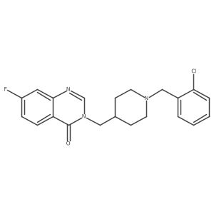 3-[[1-[(2-Chlorophenyl)methyl]piperidin-4-yl]methyl]-7-fluoroquinazolin-4-one Structure