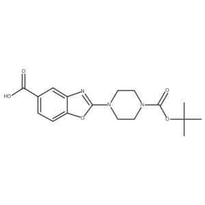 2-{4-[(Tert-butoxy)carbonyl]piperazin-1-yl}-1,3-benzoxazole-5-carboxylic acid结构式