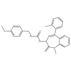 1-[5-(2-fluorophenyl)-1-methyl-2-oxo-2,3-dihydro-1H-1,4-benzodiazepin-3-yl]-3-[(4-methoxyphenyl)methyl]urea Structure
