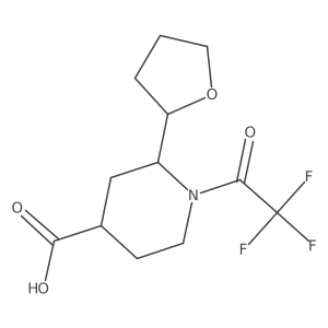 2-(Oxolan-2-yl)-1-(2,2,2-trifluoroacetyl)piperidine-4-carboxylic acid Structure