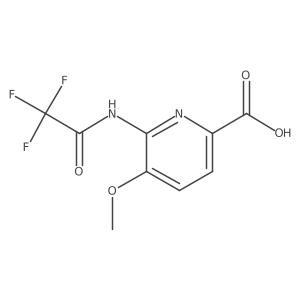 5-Methoxy-6-(2,2,2-trifluoroacetamido)pyridine-2-carboxylic acid结构式