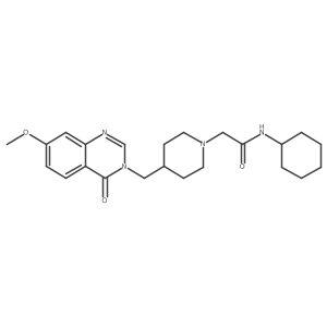 N-cyclohexyl-2-{4-[(7-methoxy-4-oxo-3,4-dihydroquinazolin-3-yl)methyl]piperidin-1-yl}acetamide Structure