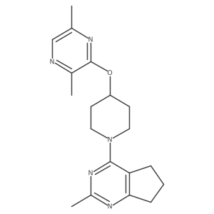 2,5-dimethyl-3-[(1-{2-methyl-5H,6H,7H-cyclopenta[d]pyrimidin-4-yl}piperidin-4-yl)oxy]pyrazine结构式