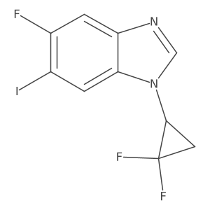 1-(2,2-Difluorocyclopropyl)-5-fluoro-6-iodo-1H-benzo[d]imidazole结构式