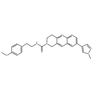 N-[2-(4-methoxyphenyl)ethyl]-3-(1-methyl-1H-pyrazol-4-yl)-6H,7H,8H,9H-pyrido[2,3-b]1,6-naphthyridine-7-carboxamide Structure