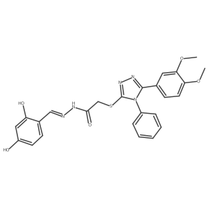 N'-[(E)-(2,4-dihydroxyphenyl)methylidene]-2-{[5-(3,4-dimethoxyphenyl)-4-phenyl-4H-1,2,4-triazol-3-yl]sulfanyl}acetohydrazide Structure