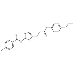 N-(5-((2-((4-ethoxyphenyl)amino)-2-oxoethyl)thio)-1,3,4-thiadiazol-2-yl)-4-methylbenzamide Structure