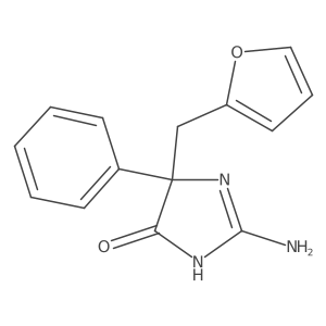 2-amino-5-[(furan-2-yl)methyl]-5-phenyl-4,5-dihydro-1H-imidazol-4-one结构式