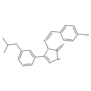 4-(((3-(3-Isopropoxyphenyl)-5-mercapto-4H-1,2,4-triazol-4-yl)imino)methyl)phenol Structure