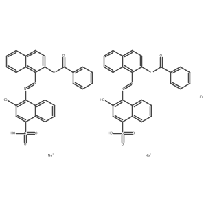 Chromate(2-), bis[4-[[2-[(benzoyl-kappaO)oxy]-1-naphthalenyl]azo-kappaN1]-3-(hydroxy-kappaO)-1-naphthalenesulfonato(2-)]-, disodium Structure