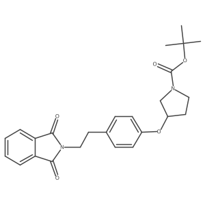 1,1-Dimethylethyl 3-[4-[2-(1,3-dihydro-1,3-dioxo-2H-isoindol-2-yl)ethyl]phenoxy]-1-pyrrolidinecarboxylate结构式