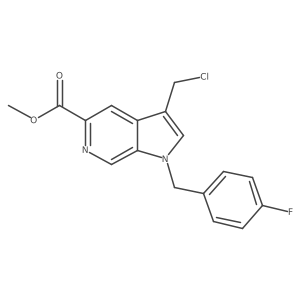 1h-Pyrrolo[2,3-c]pyridine-5-carboxylic acid,3-(chloromethyl)-1-[(4-fluorophenyl)methyl]-,methyl ester Structure