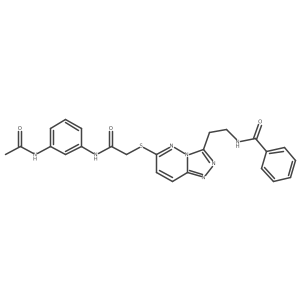 N-(2-(6-((2-((3-acetamidophenyl)amino)-2-oxoethyl)thio)-[1,2,4]triazolo[4,3-b]pyridazin-3-yl)ethyl)benzamide结构式