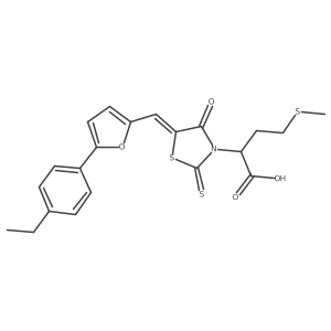 (Z)-2-(5-((5-(4-ethylphenyl)furan-2-yl)methylene)-4-oxo-2-thioxothiazolidin-3-yl)-4-(methylthio)butanoic acid Structure