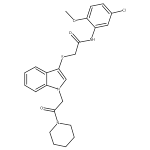 N-(5-chloro-2-methoxyphenyl)-2-((1-(2-oxo-2-(piperidin-1-yl)ethyl)-1H-indol-3-yl)thio)acetamide Structure
