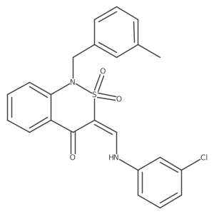(3Z)-3-{[(3-chlorophenyl)amino]methylene}-1-(3-methylbenzyl)-1H-2,1-benzothiazin-4(3H)-one 2,2-dioxide结构式