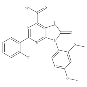 2-(2-chlorophenyl)-9-(2,4-dimethoxyphenyl)-8-oxo-8,9-dihydro-7H-purine-6-carboxamide Structure