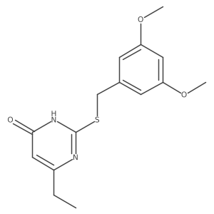 2-((3,5-dimethoxybenzyl)thio)-6-ethylpyrimidin-4(3H)-one Structure