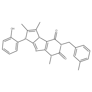 8-(2-hydroxyphenyl)-1,6,7-trimethyl-3-(3-methylbenzyl)-1H-imidazo[2,1-f]purine-2,4(3H,8H)-dione结构式