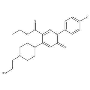 Ethyl 1-(4-fluorophenyl)-4-(4-(2-hydroxyethyl)piperazin-1-yl)-6-oxo-1,6-dihydropyridazine-3-carboxylate Structure
