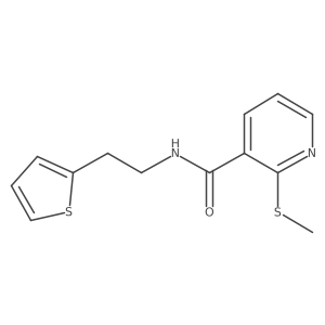 2-(methylsulfanyl)-N-[2-(thiophen-2-yl)ethyl]pyridine-3-carboxamide结构式