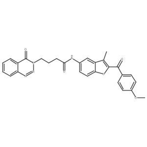 N-{2-[(4-methoxyphenyl)carbonyl]-3-methyl-1-benzofuran-5-yl}-4-(4-oxo-1,2,3-benzotriazin-3(4H)-yl)butanamide Structure
