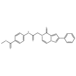 methyl 4-{[(4-oxo-2-phenylpyrazolo[1,5-a]pyrazin-5(4H)-yl)acetyl]amino}benzoate Structure