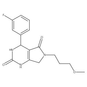 4-(3-fluorophenyl)-6-(3-methoxypropyl)-3,4,6,7-tetrahydro-1H-pyrrolo[3,4-d]pyrimidine-2,5-dione结构式