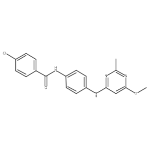 4-chloro-N-(4-((6-methoxy-2-methylpyrimidin-4-yl)amino)phenyl)benzamide结构式