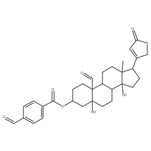 [(3S,5S,10S,13R,14S,17R)-10-formyl-5,14-dihydroxy-13-methyl-17-(5-oxo-2H-furan-3-yl)-2,3,4,6,7,8,9,11,12,15,16,17-dodecahydro-1H-cyclopenta[a]phenanthren-3-yl] 4-formylbenzoate Structure