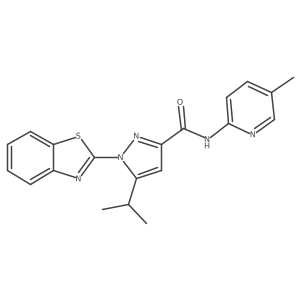 1-(benzo[d]thiazol-2-yl)-5-isopropyl-N-(5-methylpyridin-2-yl)-1H-pyrazole-3-carboxamide Structure