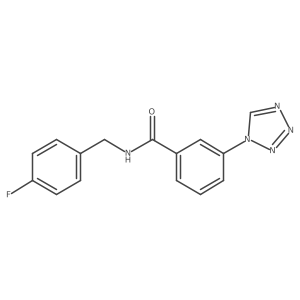 N-(4-fluorobenzyl)-3-(1H-tetrazol-1-yl)benzamide结构式