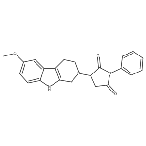 3-(6-methoxy-1,3,4,9-tetrahydro-2H-beta-carbolin-2-yl)-1-phenylpyrrolidine-2,5-dione结构式