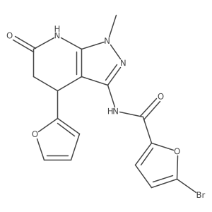 5-bromo-N-(4-(furan-2-yl)-1-methyl-6-oxo-4,5,6,7-tetrahydro-1H-pyrazolo[3,4-b]pyridin-3-yl)furan-2-carboxamide Structure