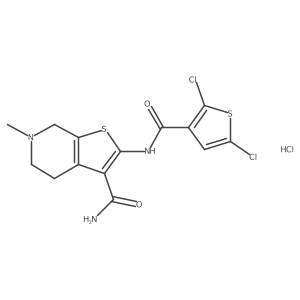2-(2,5-dichlorothiophene-3-amido)-6-methyl-4H,5H,6H,7H-thieno[2,3-c]pyridine-3-carboxamide hydrochloride结构式