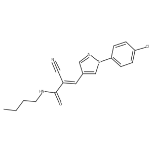 (E)-N-butyl-3-[1-(4-chlorophenyl)pyrazol-4-yl]-2-cyanoprop-2-enamide Structure