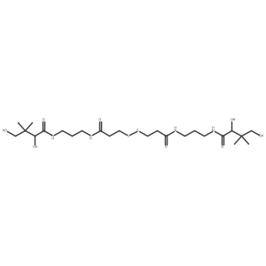 N-(19,21-Dihydroxy-20,20-dimethyl-5,12,18-trioxo-8,9-dithia-4,13,17-triazaheneicos-1-yl)-2,4-dihydroxy-3,3-dimethylbutanamide结构式