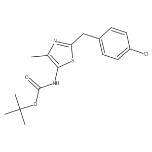Tert-butyl 2-(4-chlorobenzyl)-4-methylthiazol-5-ylcarbamate Structure