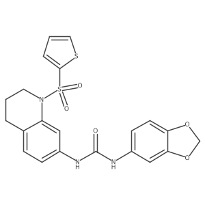 1-(Benzo[d][1,3]dioxol-5-yl)-3-(1-(thiophen-2-ylsulfonyl)-1,2,3,4-tetrahydroquinolin-7-yl)urea Structure