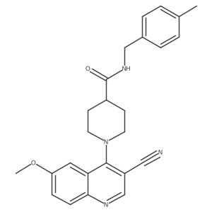 1-(3-cyano-6-methoxyquinolin-4-yl)-N-[(4-methylphenyl)methyl]piperidine-4-carboxamide Structure