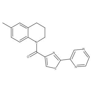 (6-methyl-3,4-dihydroquinolin-1(2H)-yl)(2-(pyrazin-2-yl)thiazol-4-yl)methanone结构式
