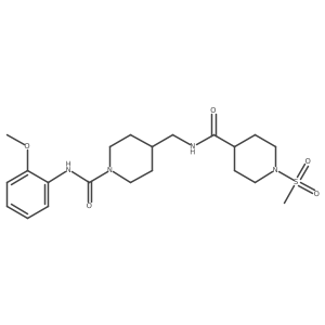 N-(2-methoxyphenyl)-4-((1-(methylsulfonyl)piperidine-4-carboxamido)methyl)piperidine-1-carboxamide结构式