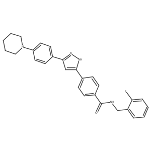 N-[(2-Fluorophenyl)methyl]-4-[5-[4-(1-piperidinyl)phenyl]-1H-pyrazol-3-yl]benzamide结构式
