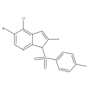 5-Bromo-4-chloro-2-iodo-1-[(4-methylphenyl)sulfonyl]-1H-pyrrolo[2,3-b]pyridine结构式