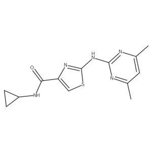N-cyclopropyl-2-((4,6-dimethylpyrimidin-2-yl)amino)thiazole-4-carboxamide Structure