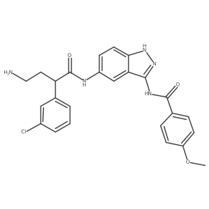 N-(5-(4-Amino-2-(3-chlorophenyl)butanamido)-1H-indazol-3-yl)-4-methoxybenzamide结构式