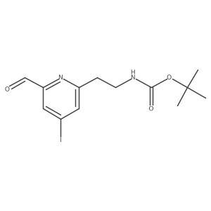 Tert-butyl 2-(6-formyl-4-iodopyridin-2-YL)ethylcarbamate结构式