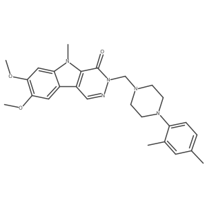 3-{[4-(2,4-dimethylphenyl)piperazin-1-yl]methyl}-7,8-dimethoxy-5-methyl-3,5-dihydro-4H-pyridazino[4,5-b]indol-4-one结构式